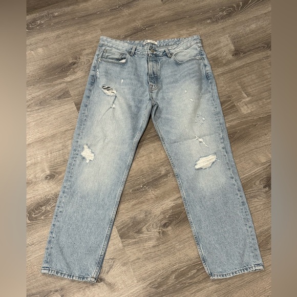 Men’s distressed straight leg Zara jeans - Picture 1 of 8